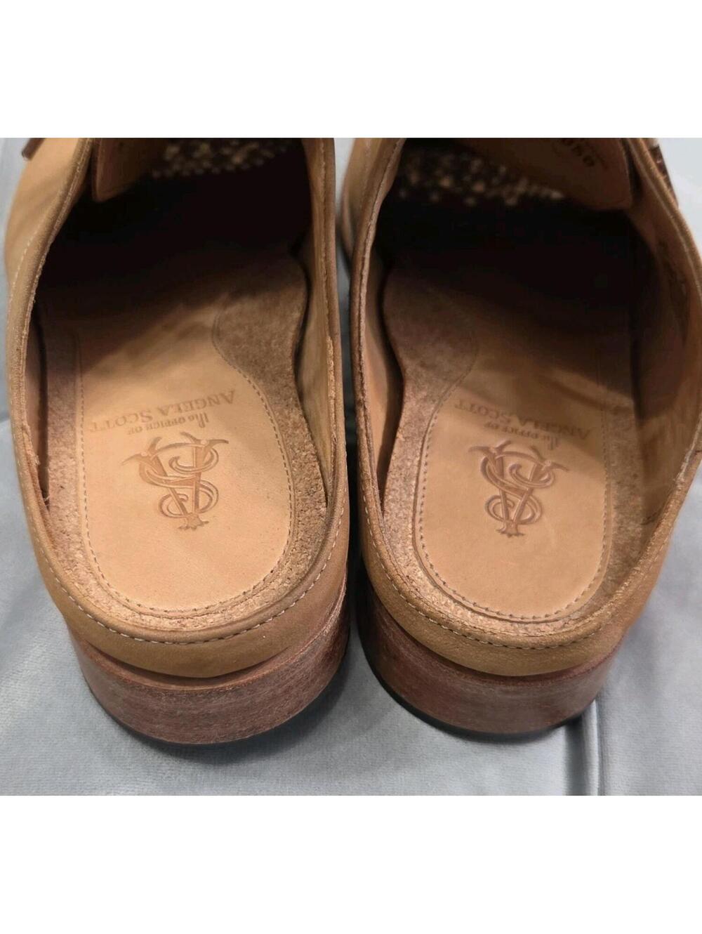 The Office Of Angela Scott Mr Evans Brown Suede Wingtip Mule Womens Shoes 37 7 - Picture 8 of 16